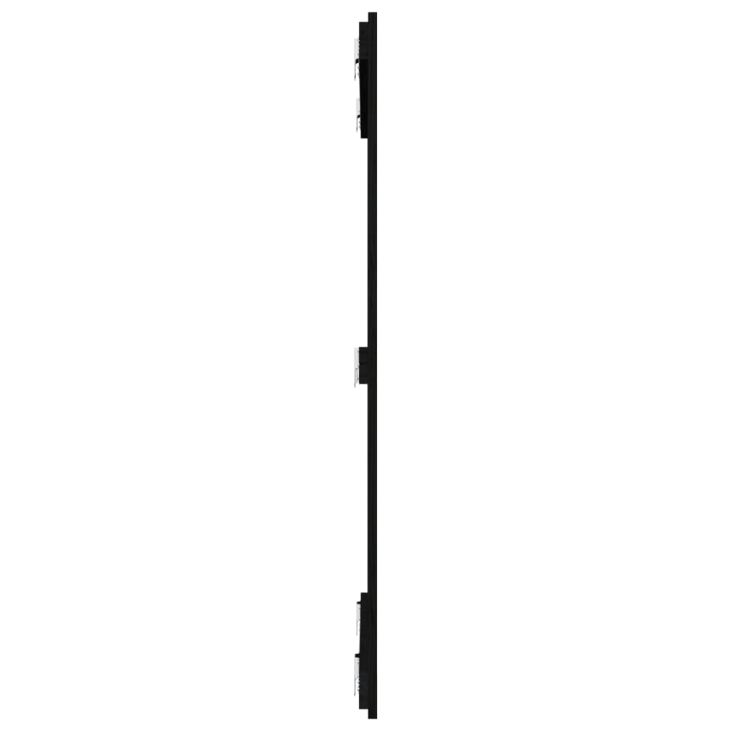 Wall Headboard Black 95.5x3x110 cm Solid Wood Pine