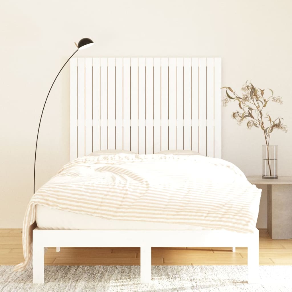 vidaXL Wall Headboard White 127.5x3x110 cm Solid Wood Pine