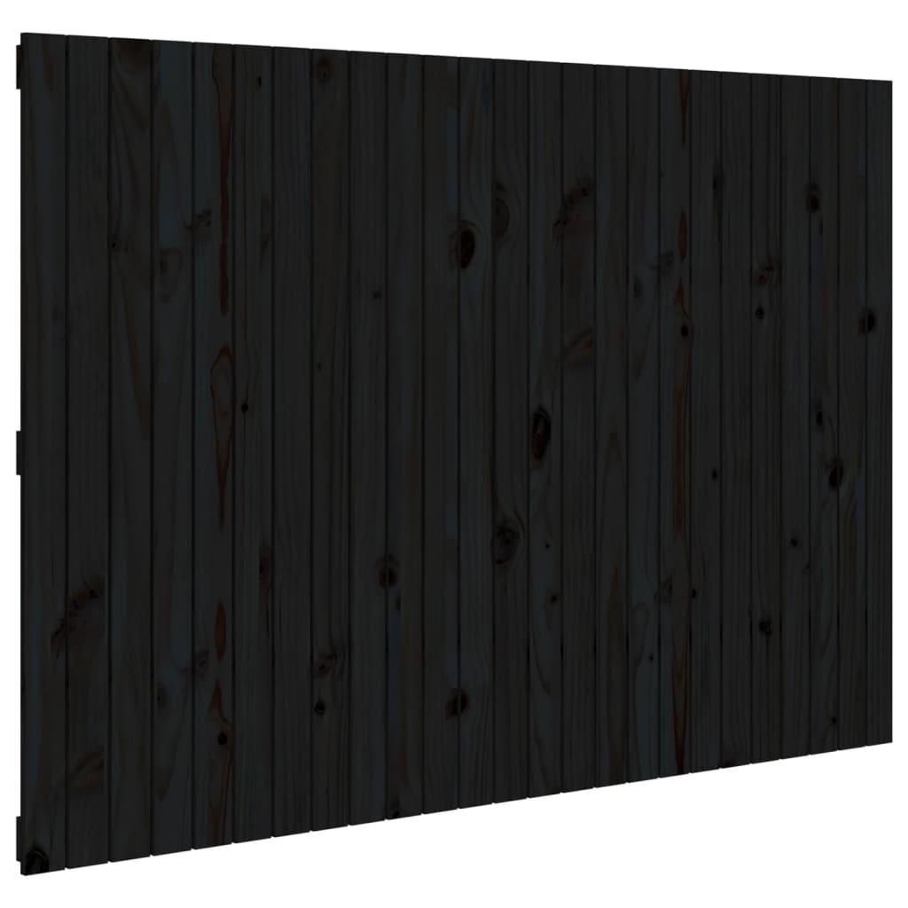 vidaXL Wall Headboard Black 159.5x3x110 cm Solid Wood Pine