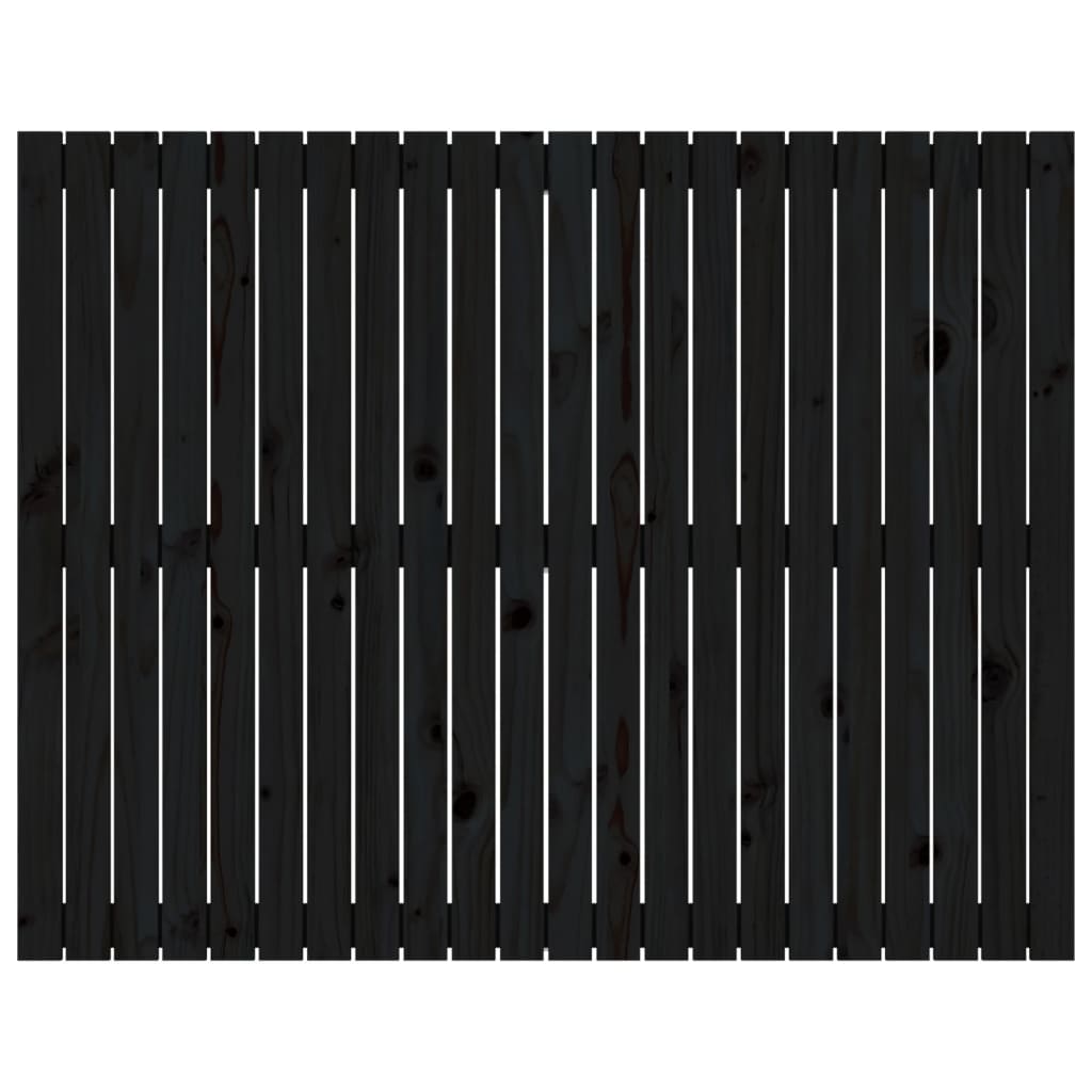 vidaXL Wall Headboard Black 140x3x110 cm Solid Wood Pine