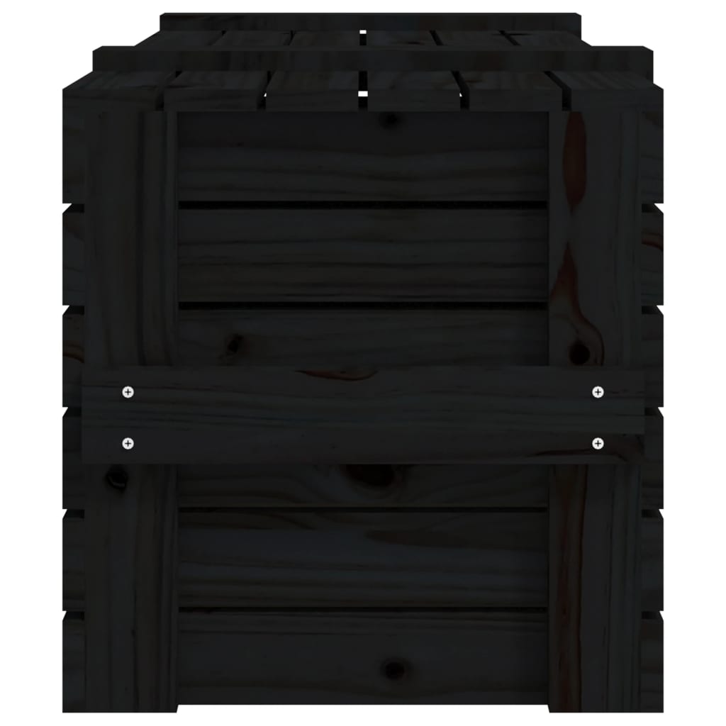 Storage Box Black 91x40.5x42 cm Solid Wood Pine