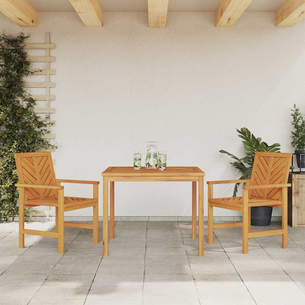 Garden Dining Set 3 pcs Brown Solid Acacia Wood