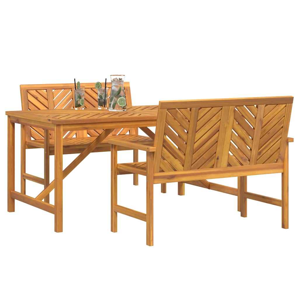 Garden Dining Set 3 pcs Brown Solid Acacia Wood
