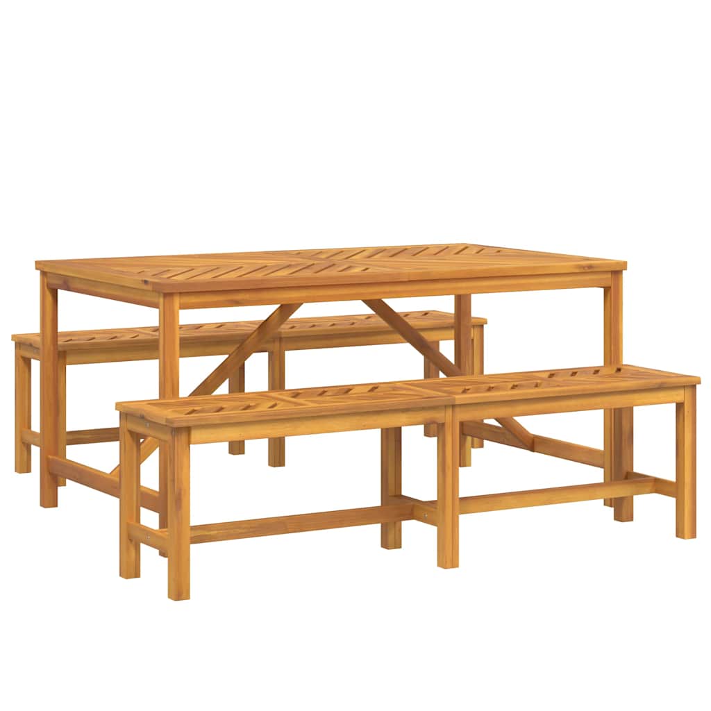 Garden Dining Set 3 pcs Brown Solid Acacia Wood