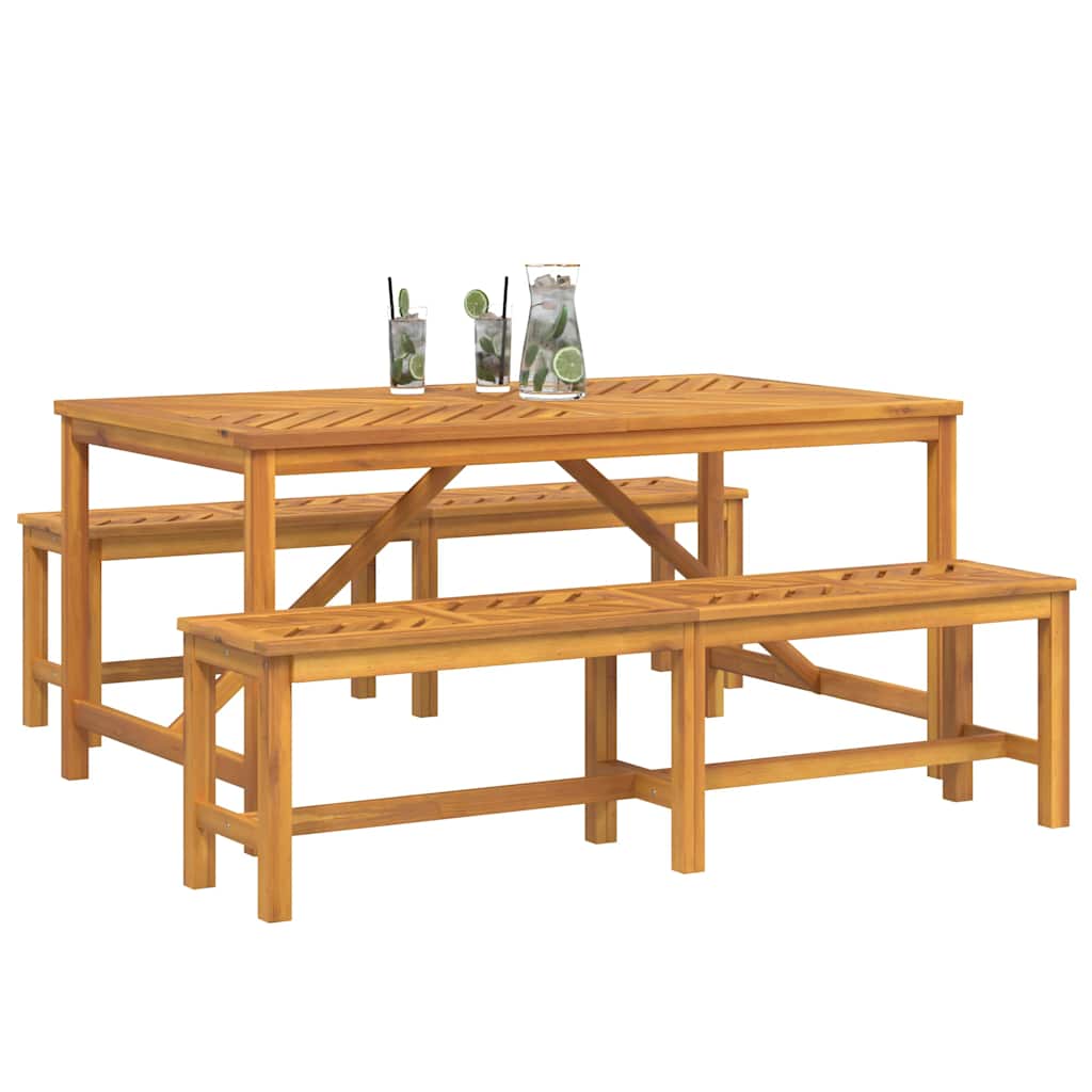 Garden Dining Set 3 pcs Brown Solid Acacia Wood