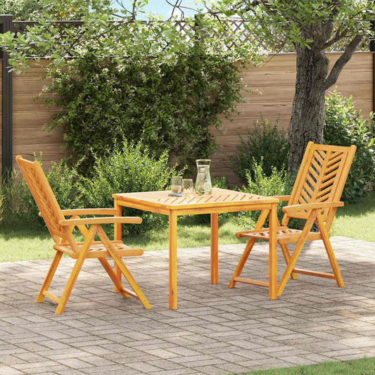 Garden Dining Set 3 pcs Brown Solid Acacia Wood