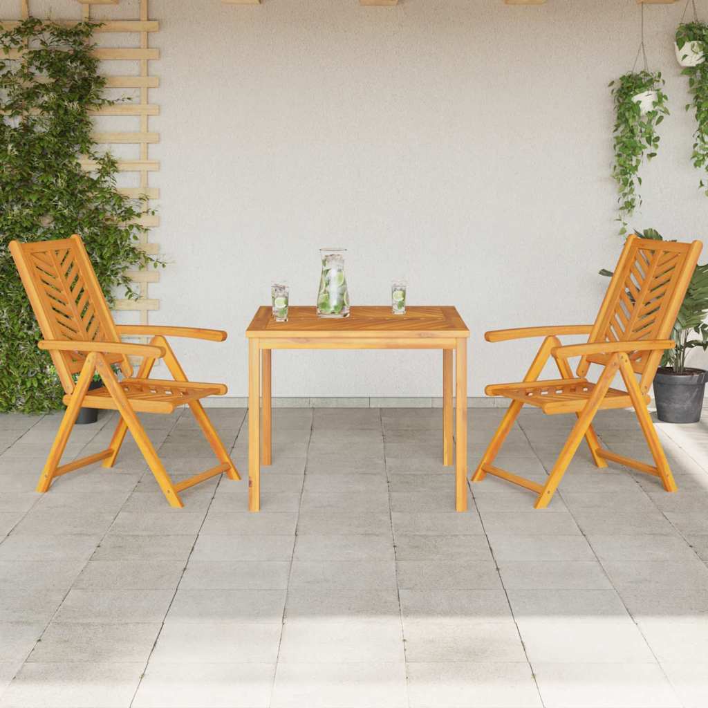 Garden Dining Set 3 pcs Brown Solid Acacia Wood