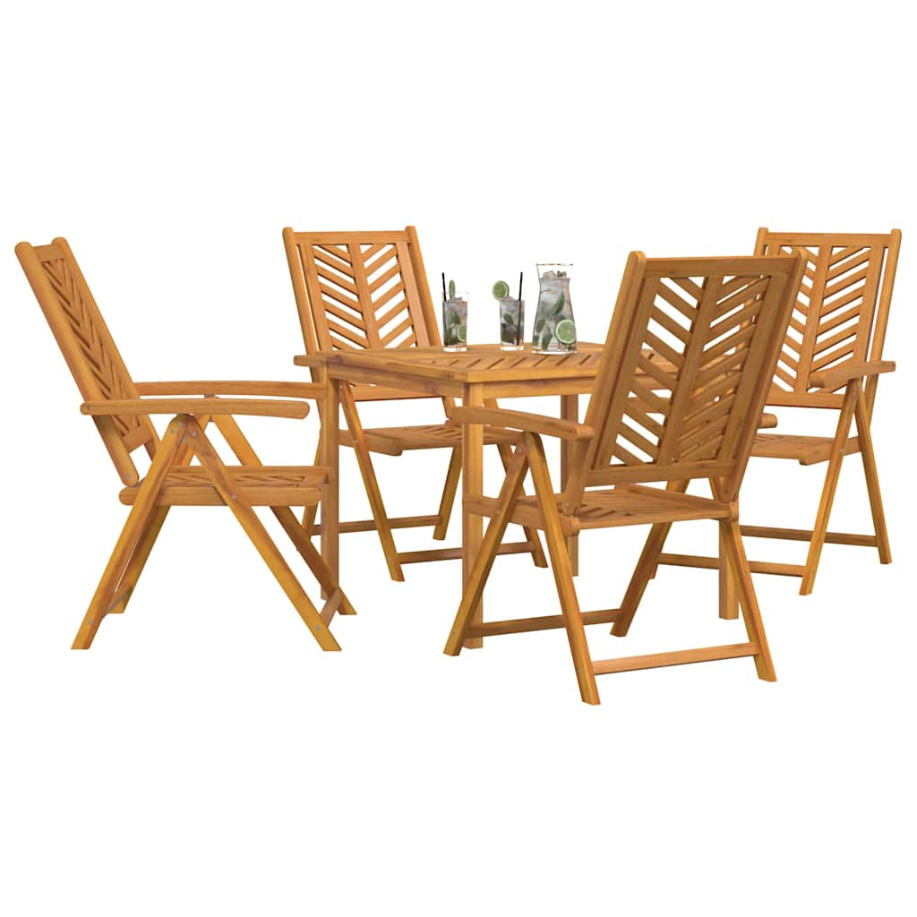 Garden Dining Set 5 pcs Brown Solid Acacia Wood
