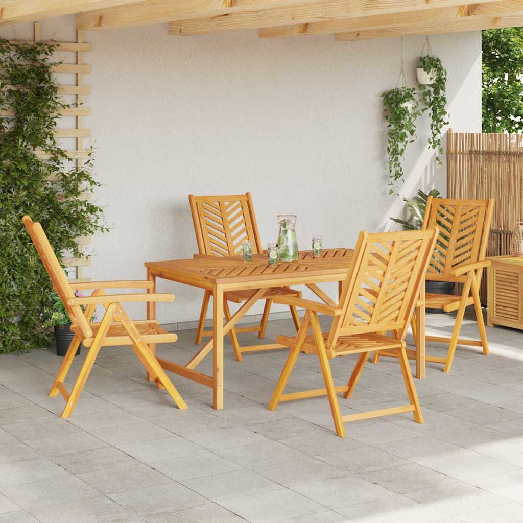 Garden Dining Set 5 pcs Brown Solid Acacia Wood