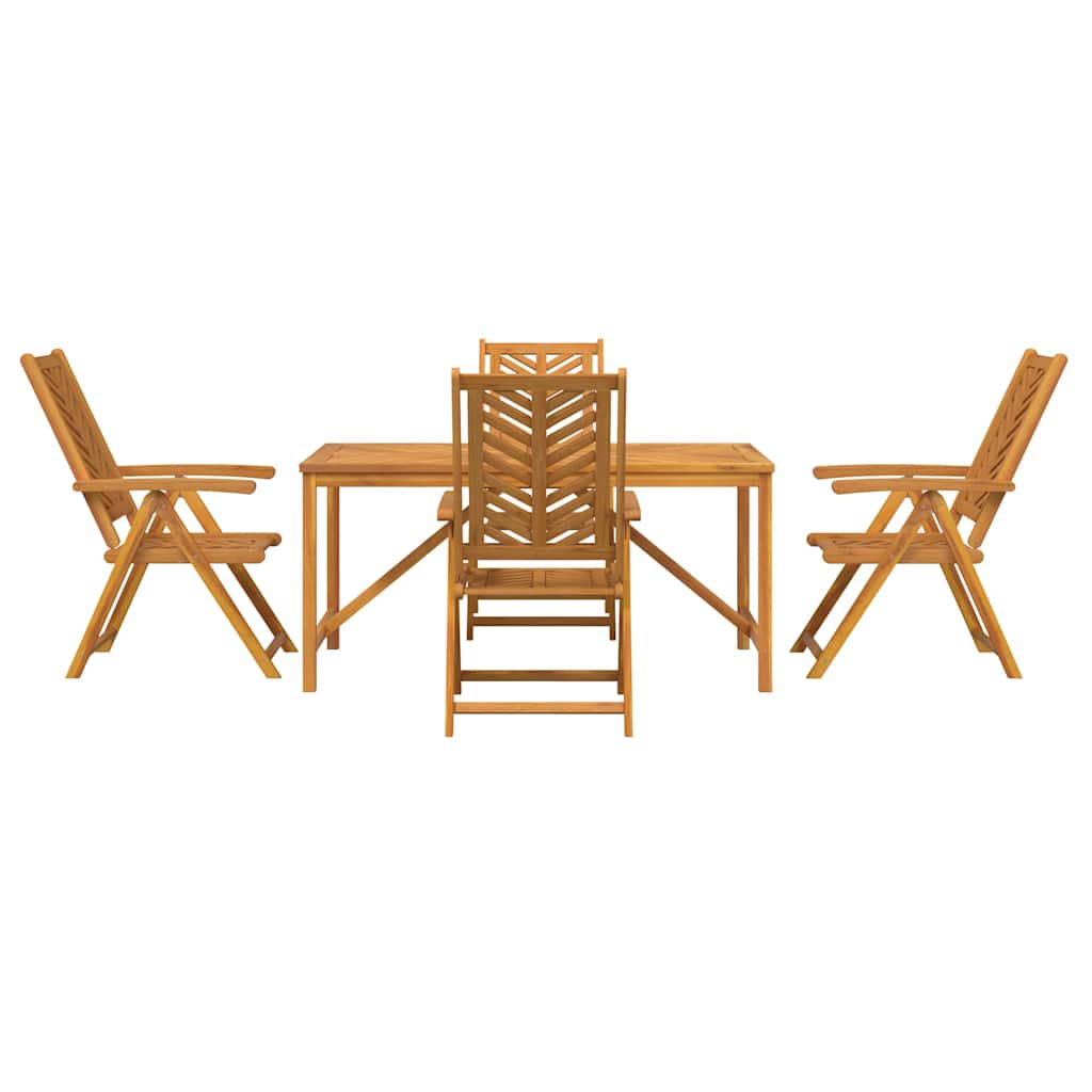 Garden Dining Set 5 pcs Brown Solid Acacia Wood