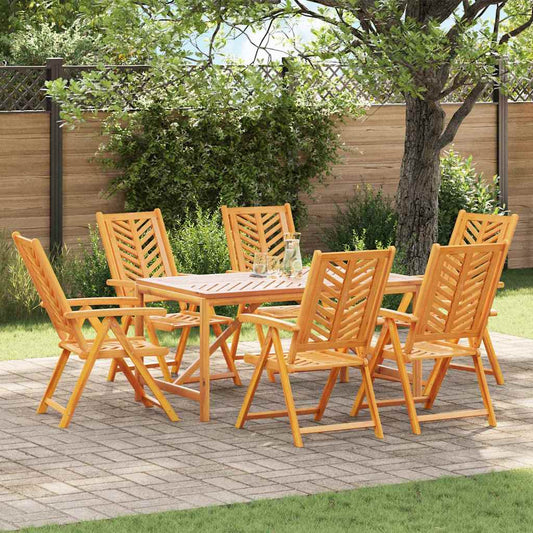 Garden Dining Set 7 pcs Brown Solid Acacia Wood