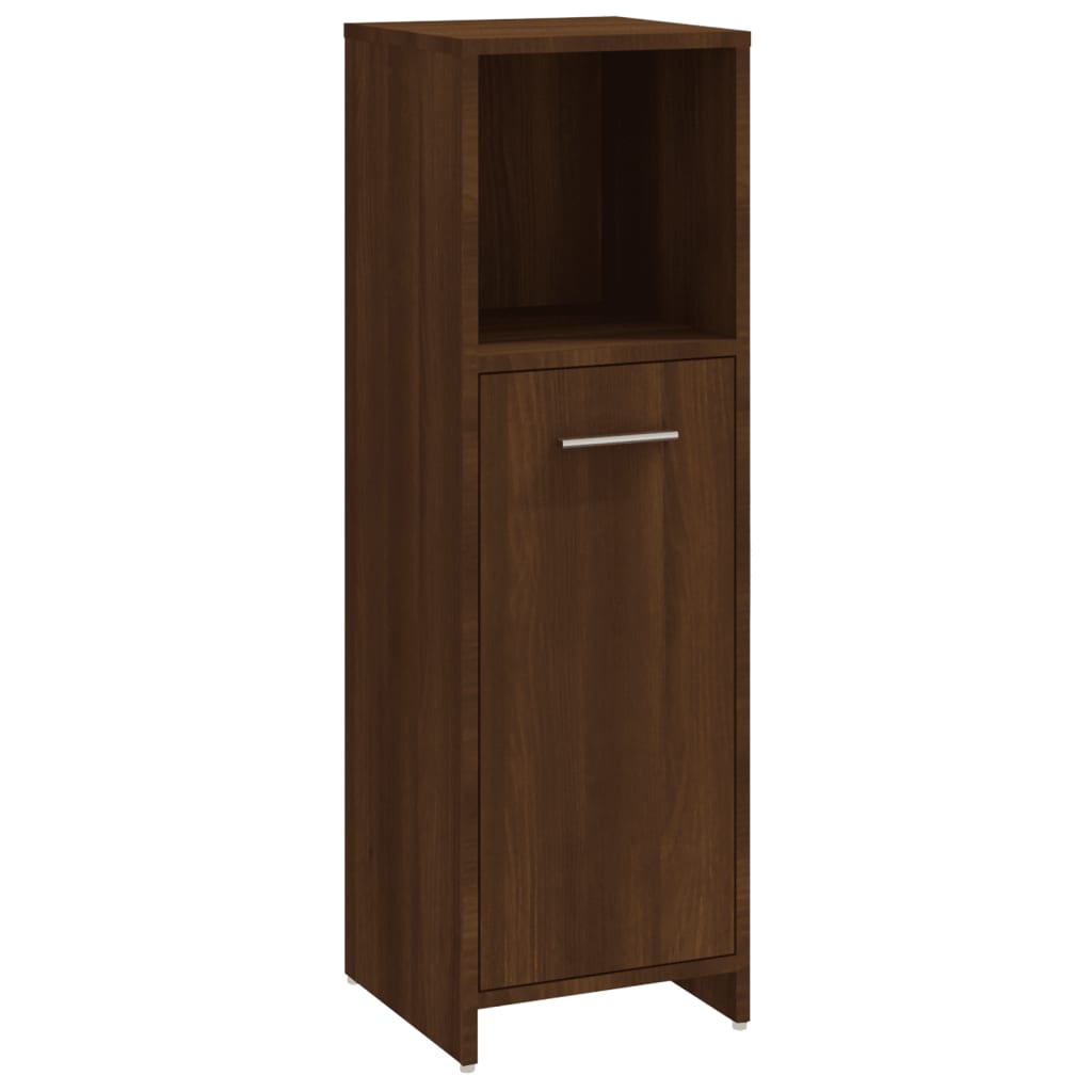 vidaXL 4 Piece Bathroom Furniture Set Brown Oak Engineered Wood