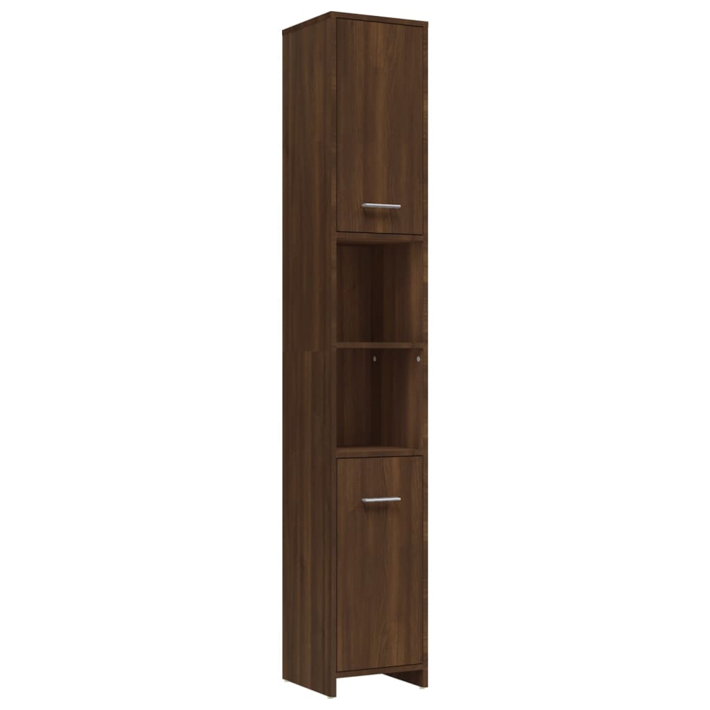 vidaXL 4 Piece Bathroom Furniture Set Brown Oak Engineered Wood