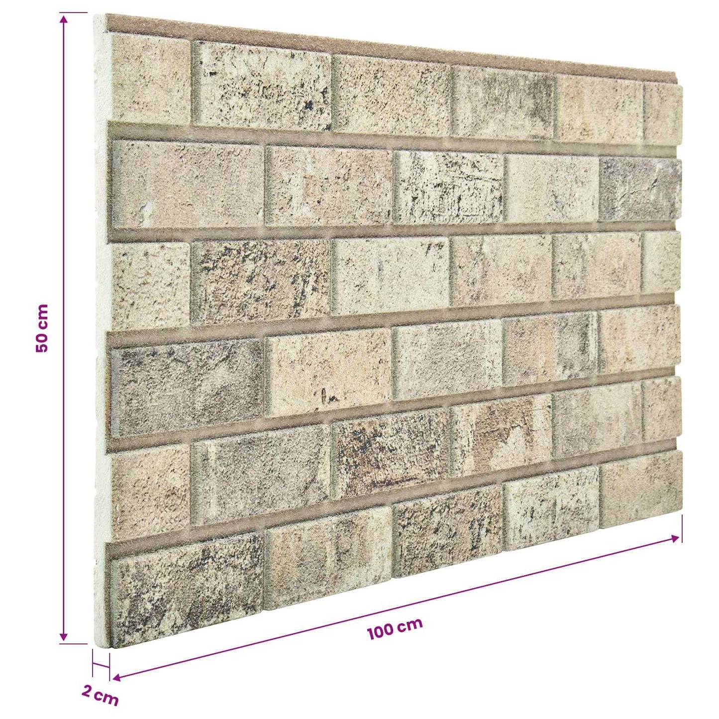 Wall Panels 10 pcs 100 x 50 cm Sand EPS Foam