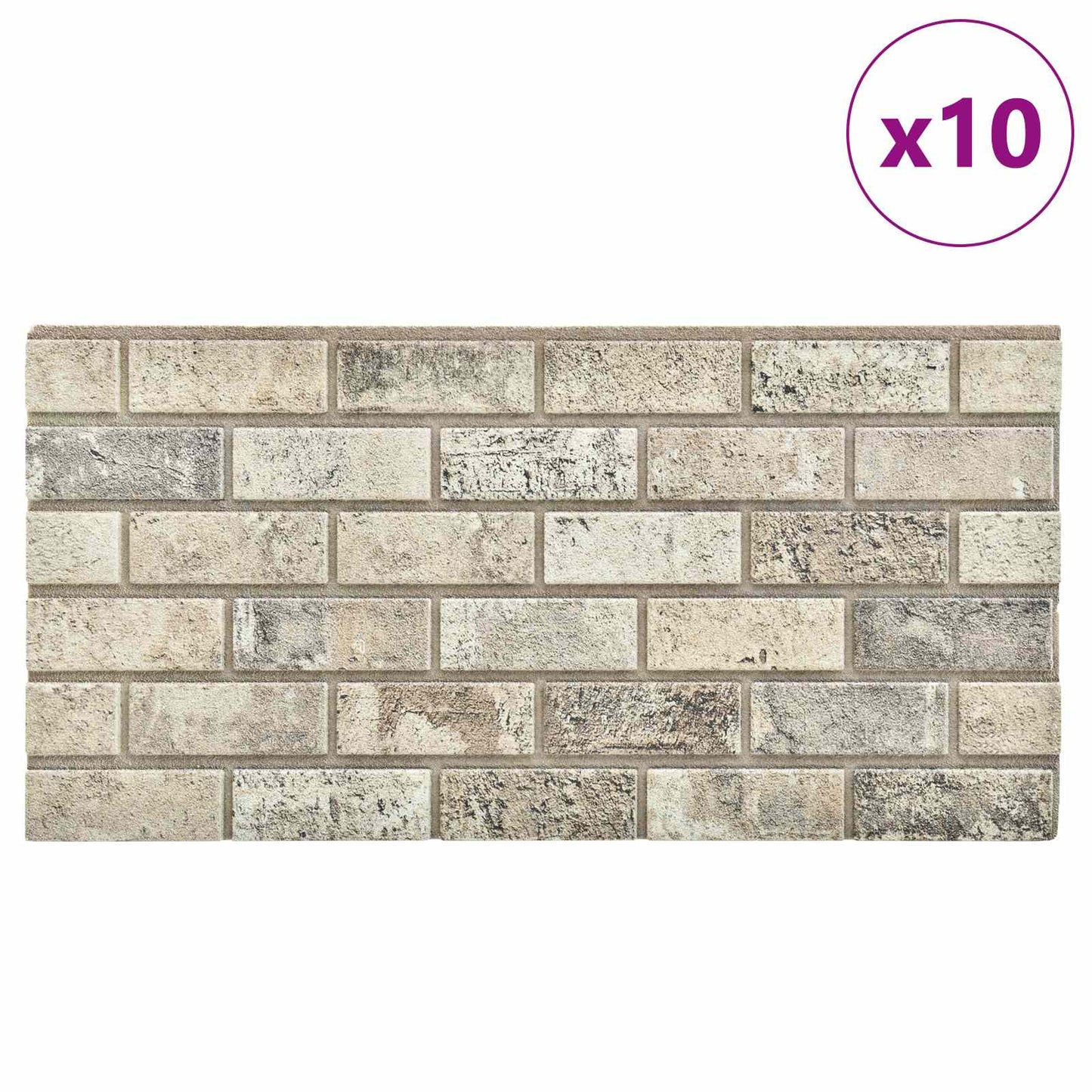 Wall Panels 10 pcs 100 x 50 cm Sand EPS Foam