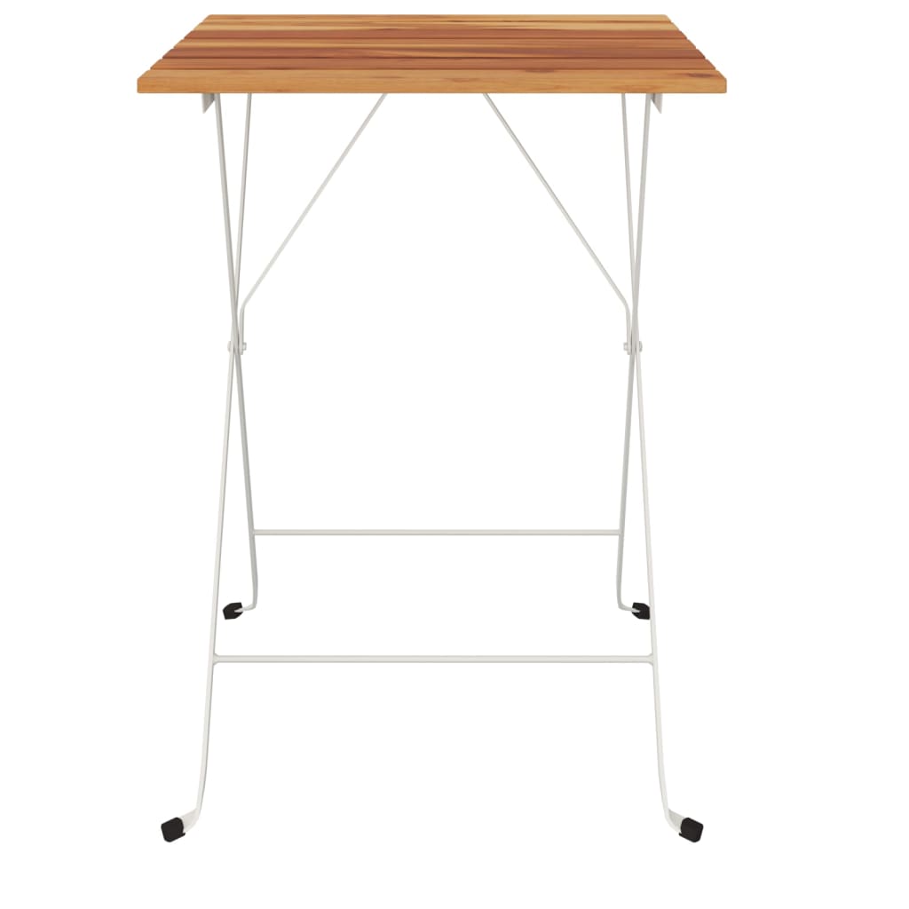 vidaXL Folding Bistro Table 55x54x71 cm Solid Wood Acacia and Steel