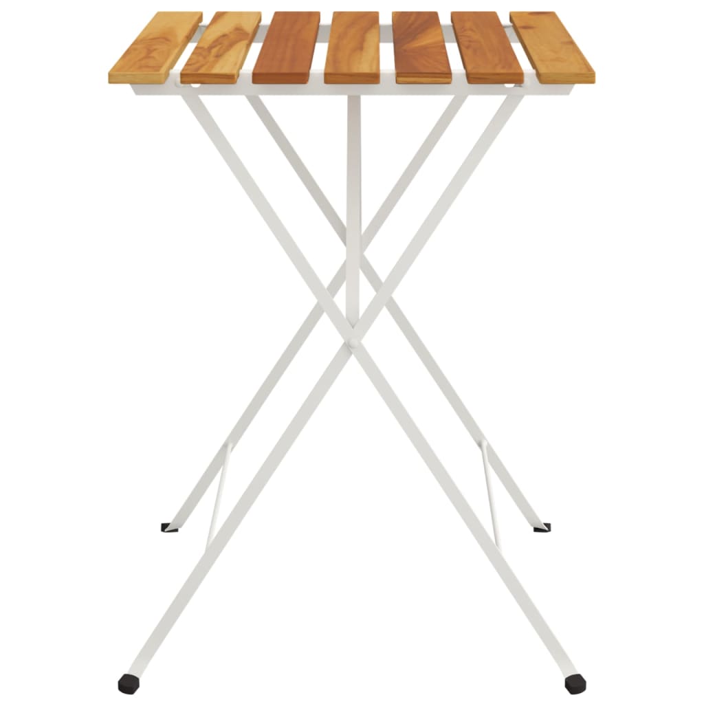 vidaXL Folding Bistro Table 55x54x71 cm Solid Wood Acacia and Steel