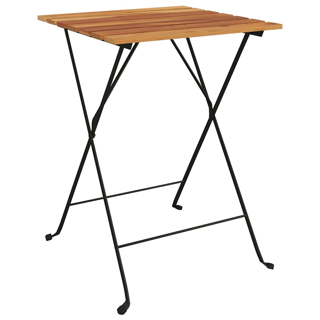 Folding Bistro Set | Teak | Solid Teak Wood, Powder-Coated Steel | Medium