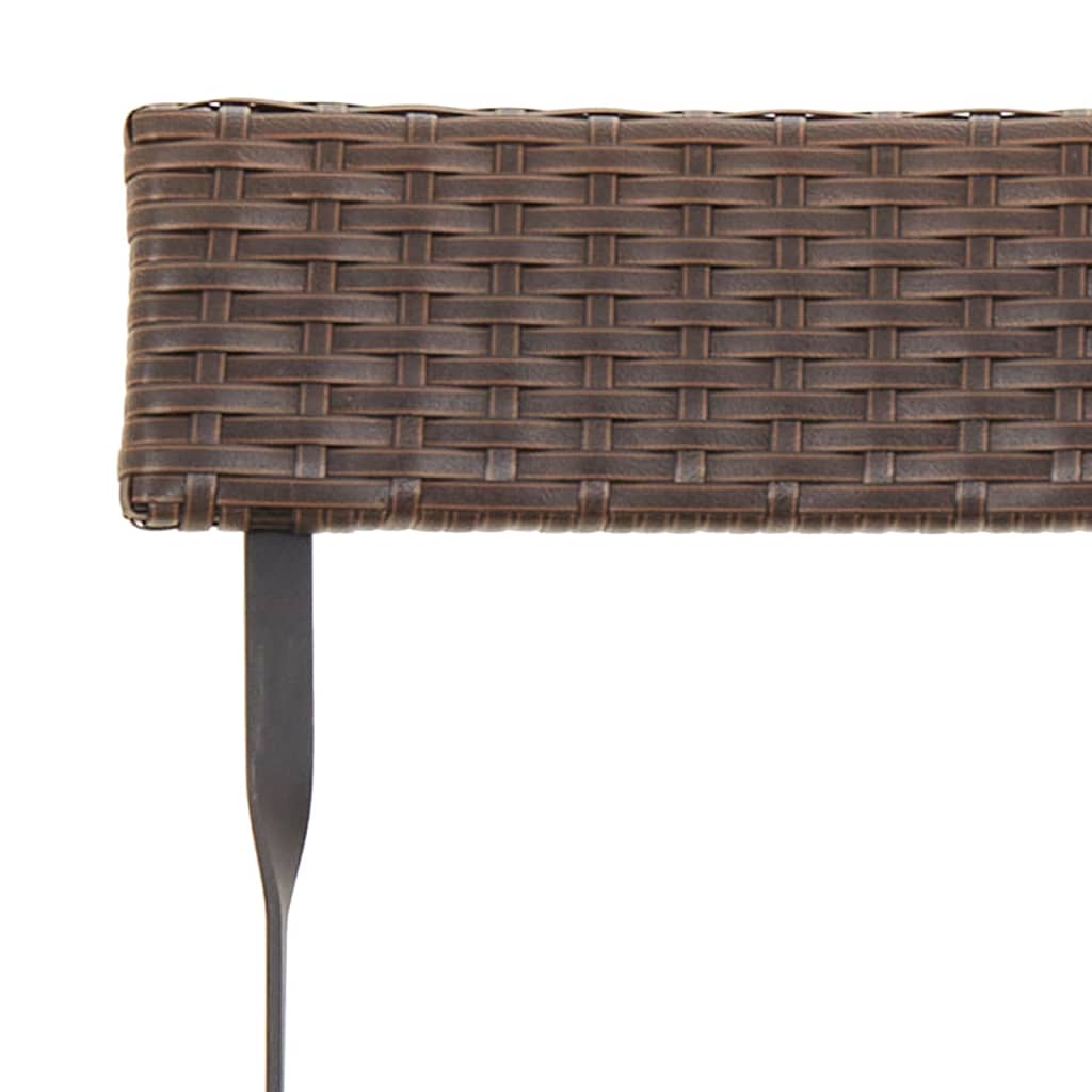 Folding Bistro Chair | Set of 2 | Brown | PE rattan, powder-coated steel