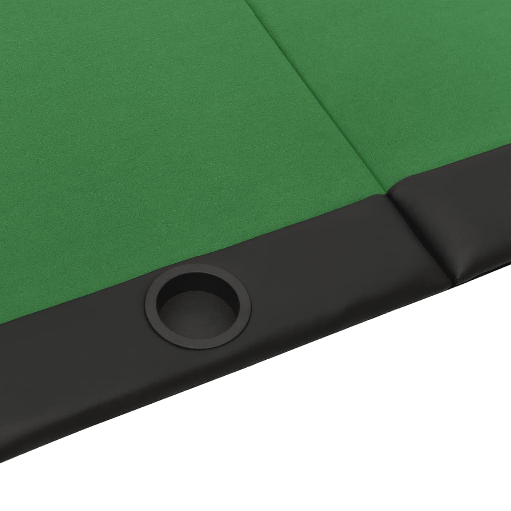 vidaXL 10-Player Folding Poker Table Green 206x106x75 cm