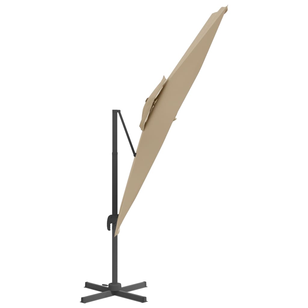 vidaXL Double Top Cantilever Umbrella Taupe 300x300 cm