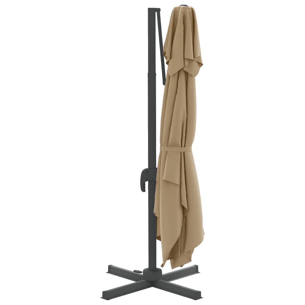 vidaXL Double Top Cantilever Umbrella Taupe 300x300 cm