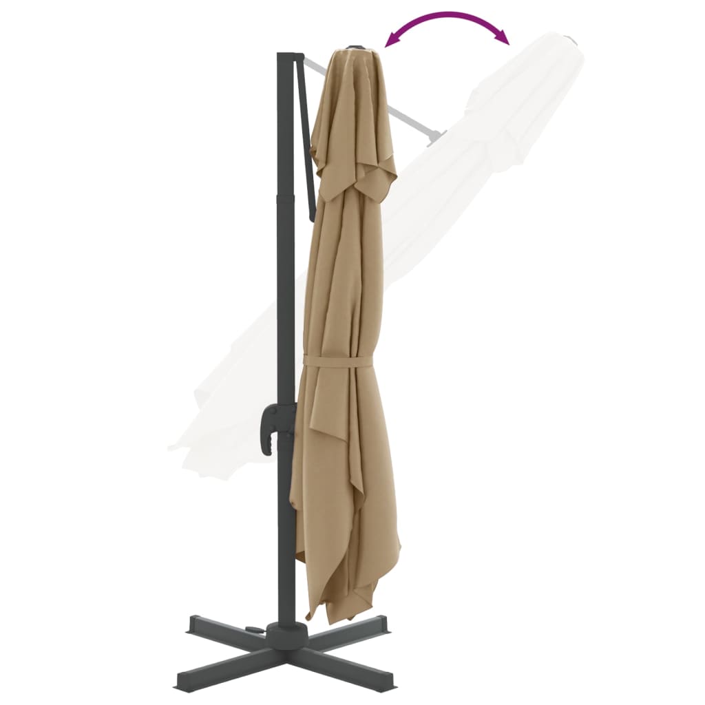 vidaXL Double Top Cantilever Umbrella Taupe 300x300 cm