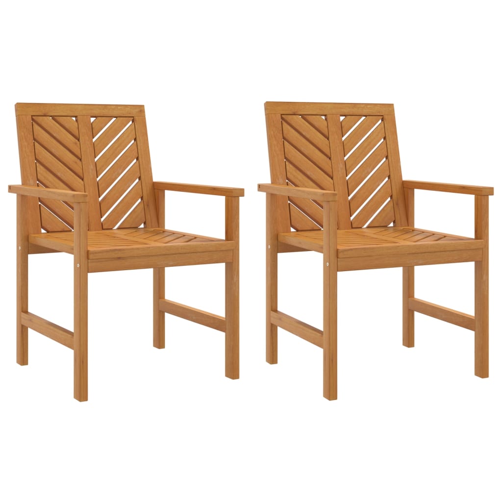 Garden Dining Chair | Set of 2 | Natural Acacia | Solid Acacia Wood