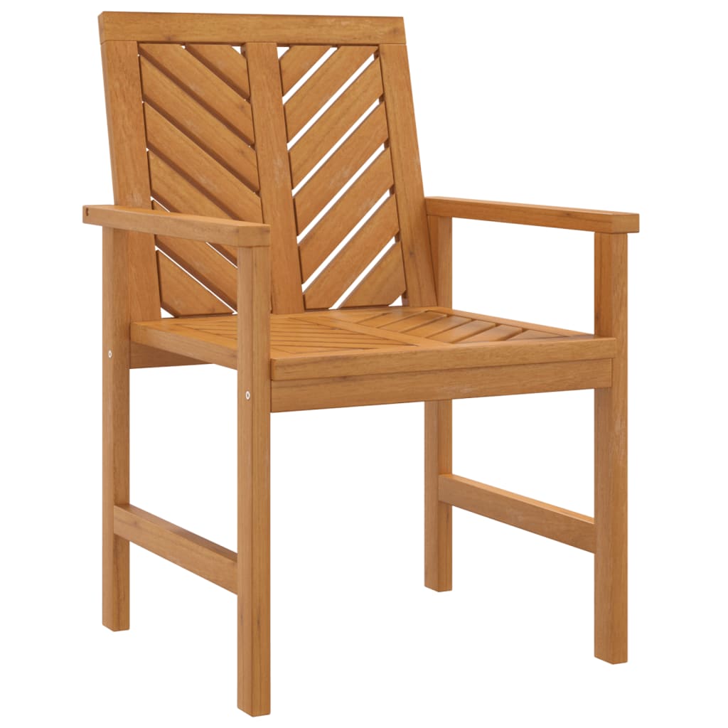 Garden Dining Chair | Set of 2 | Natural Acacia | Solid Acacia Wood