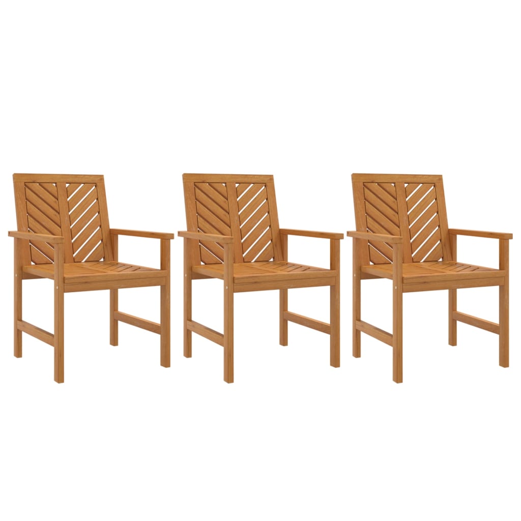 Garden Dining Chair | Set of 3 | Natural wood | Solid acacia wood