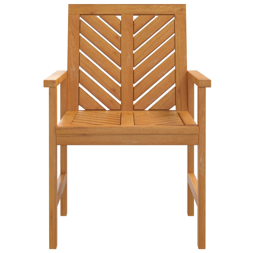 Garden Dining Chair | Set of 3 | Natural wood | Solid acacia wood