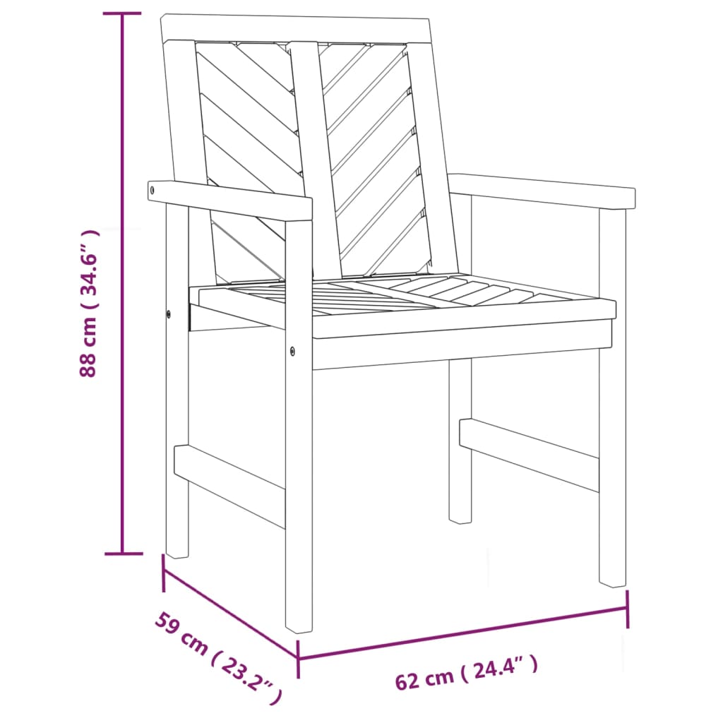 Garden Lounge Set | Natural Brown | Solid acacia wood | Medium | Durable