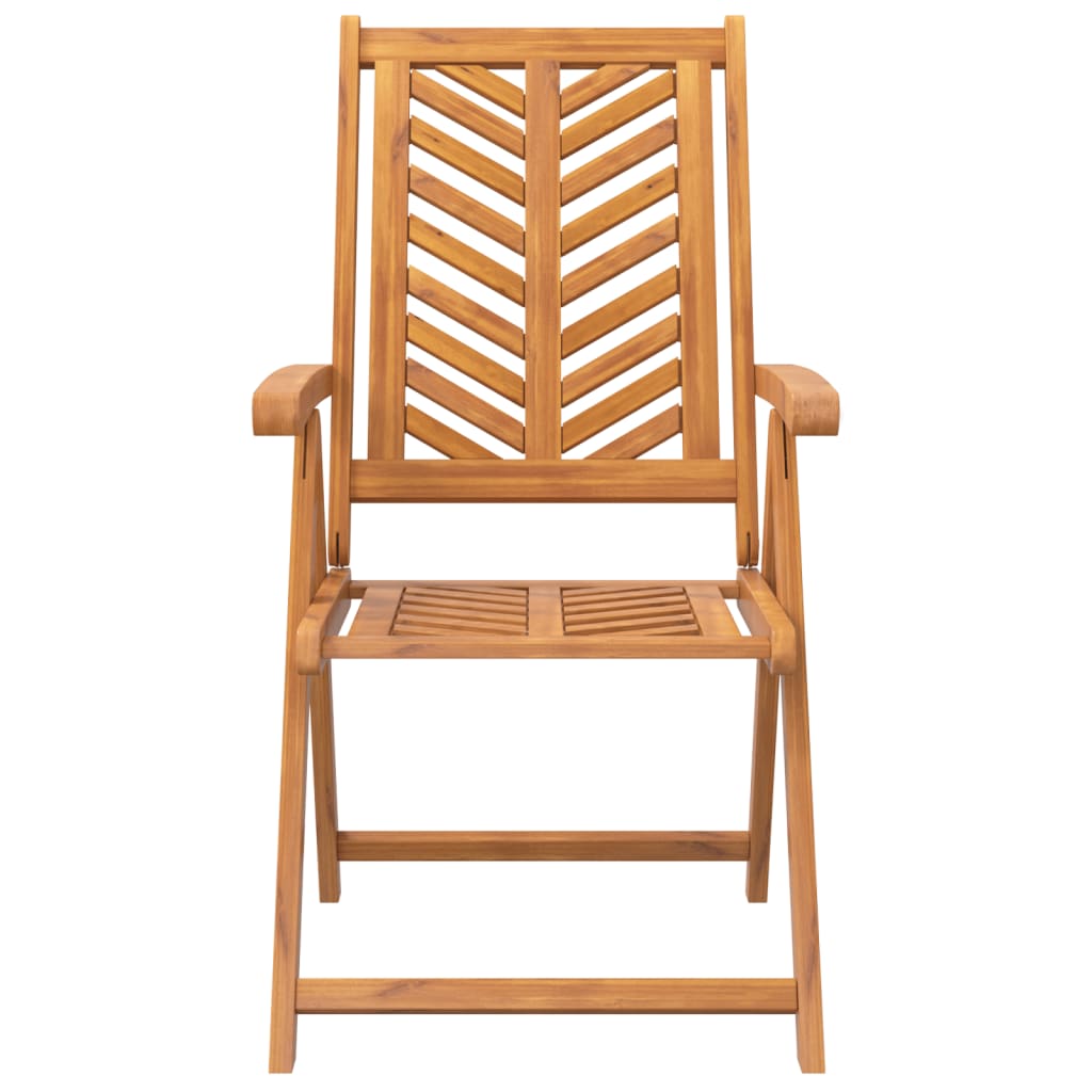 Reclining Garden Chair |  Set of 3 | Natural wood | Solid acacia wood