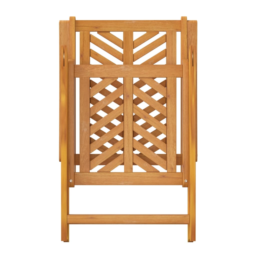 Reclining Garden Chair |  Set of 3 | Natural wood | Solid acacia wood