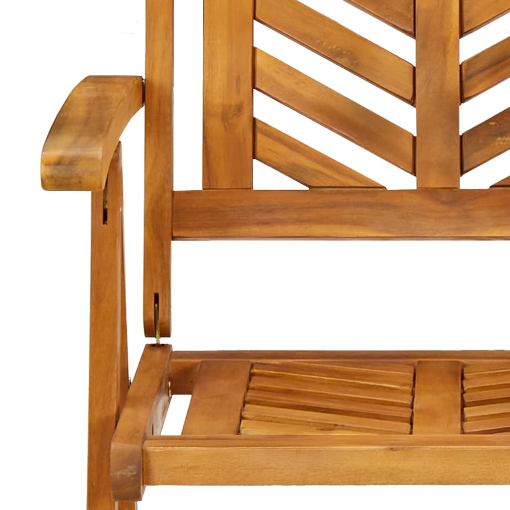 Reclining Garden Chair |  Set of 3 | Natural wood | Solid acacia wood