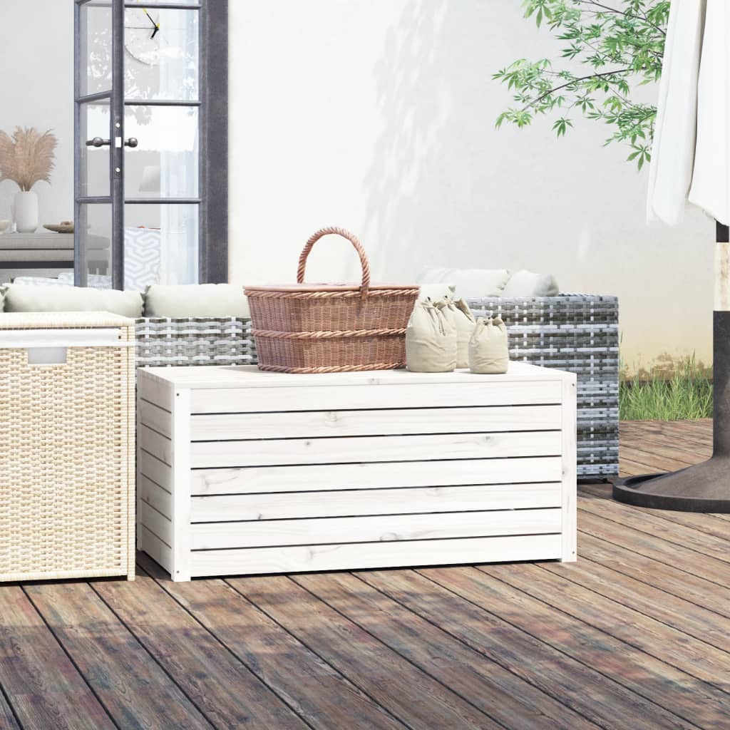 vidaXL Garden Box White 101x50.5x46.5 cm Solid Wood Pine