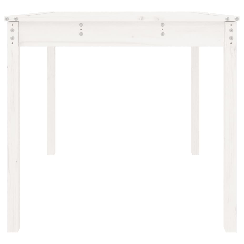 Garden Table White 82,5x82,5x76 cm Solid Wood Pine