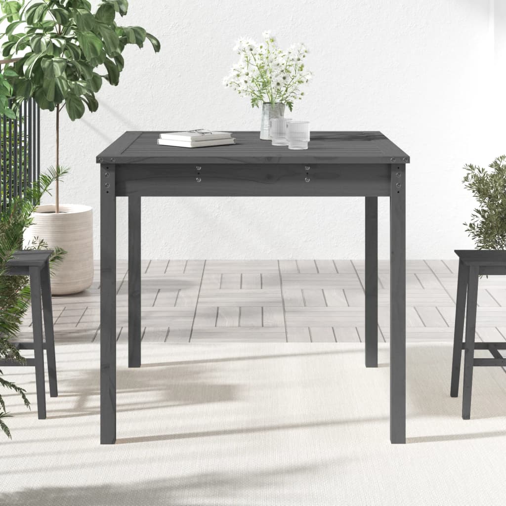 Garden Table Grey 82,5x82,5x76 cm Solid Wood Pine