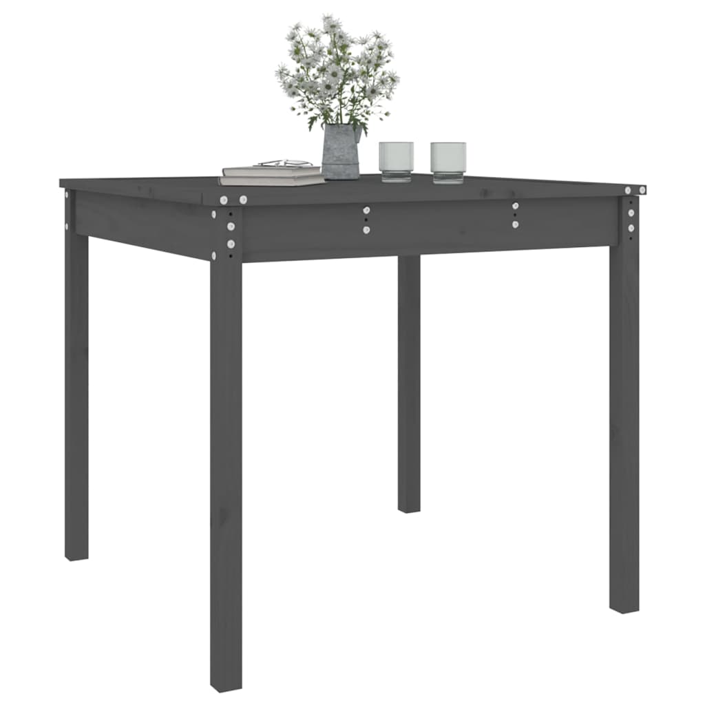 vidaXL Garden Table Grey 82.5x82.5x76 cm Solid Wood Pine