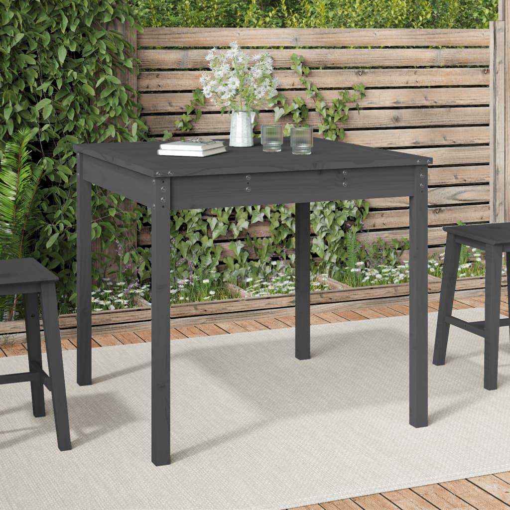 Garden Table Grey 82,5x82,5x76 cm Solid Wood Pine
