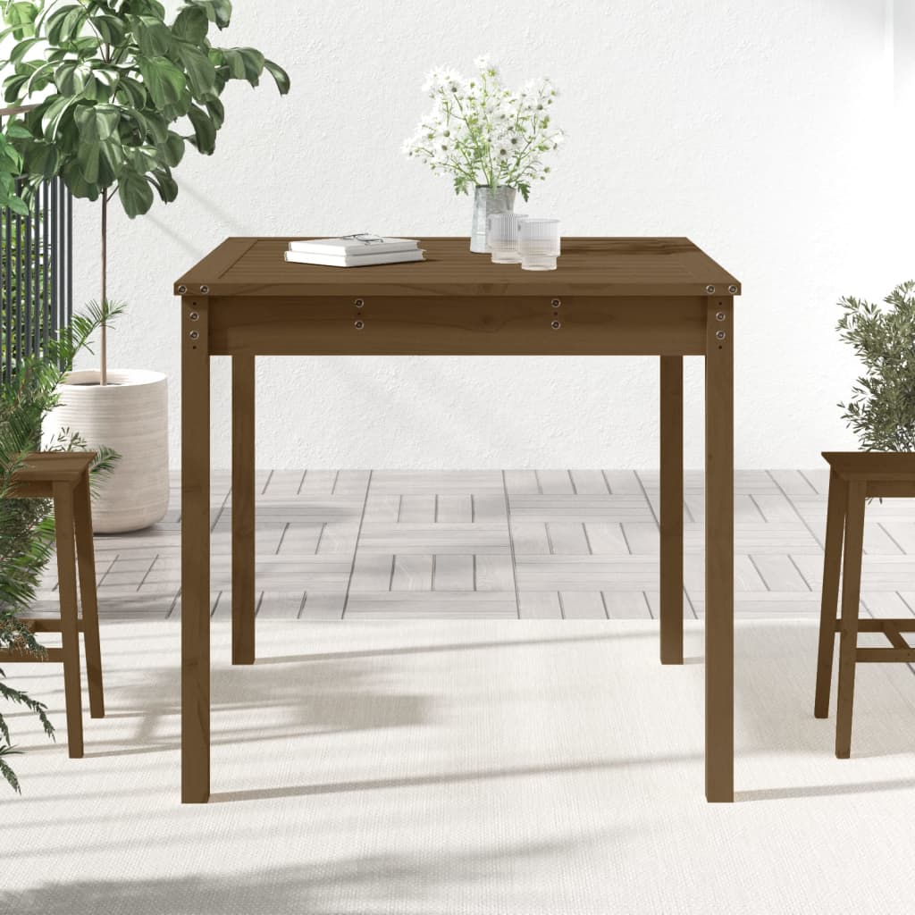 Garden Table Honey Brown 82,5x82,5x76 cm Solid Wood Pine