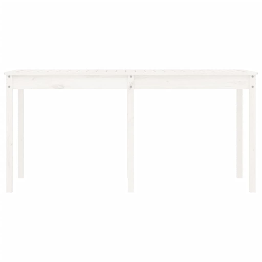 vidaXL Garden Table White 159.5x82.5x76 cm Solid Wood Pine