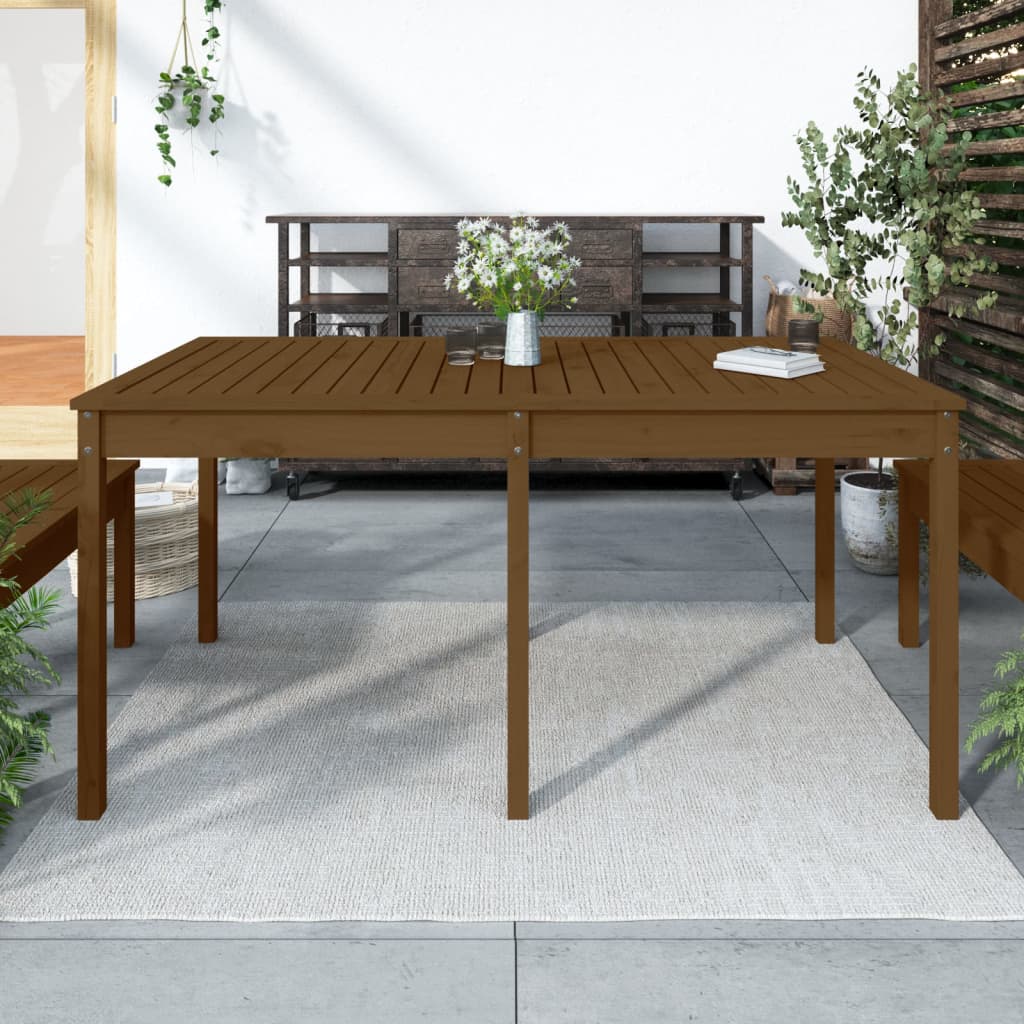Garden Table Honey Brown 159,5x82,5x76 cm Solid Wood Pine