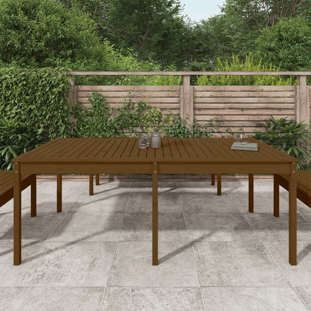 vidaXL Garden Table Honey Brown 203.5x100x76 cm Solid Wood Pine