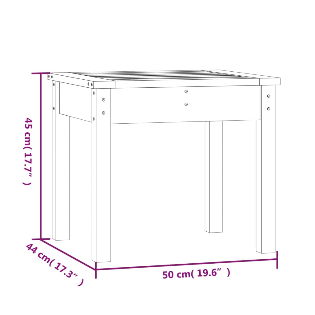 vidaXL Garden Bench Grey 50x44x45 cm Solid Wood Pine