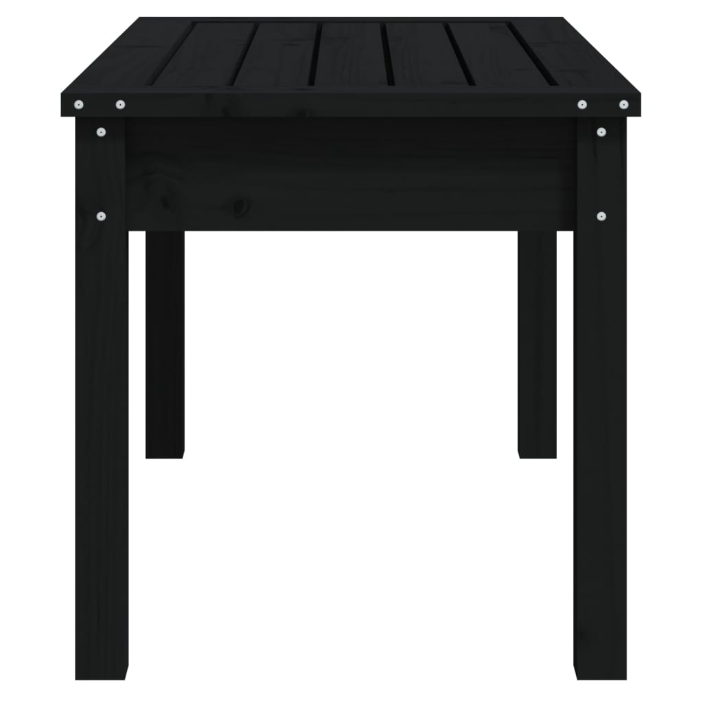 Garden Bench | Black | Solid Pine Wood | Compact | Sturdy | Garden Bench