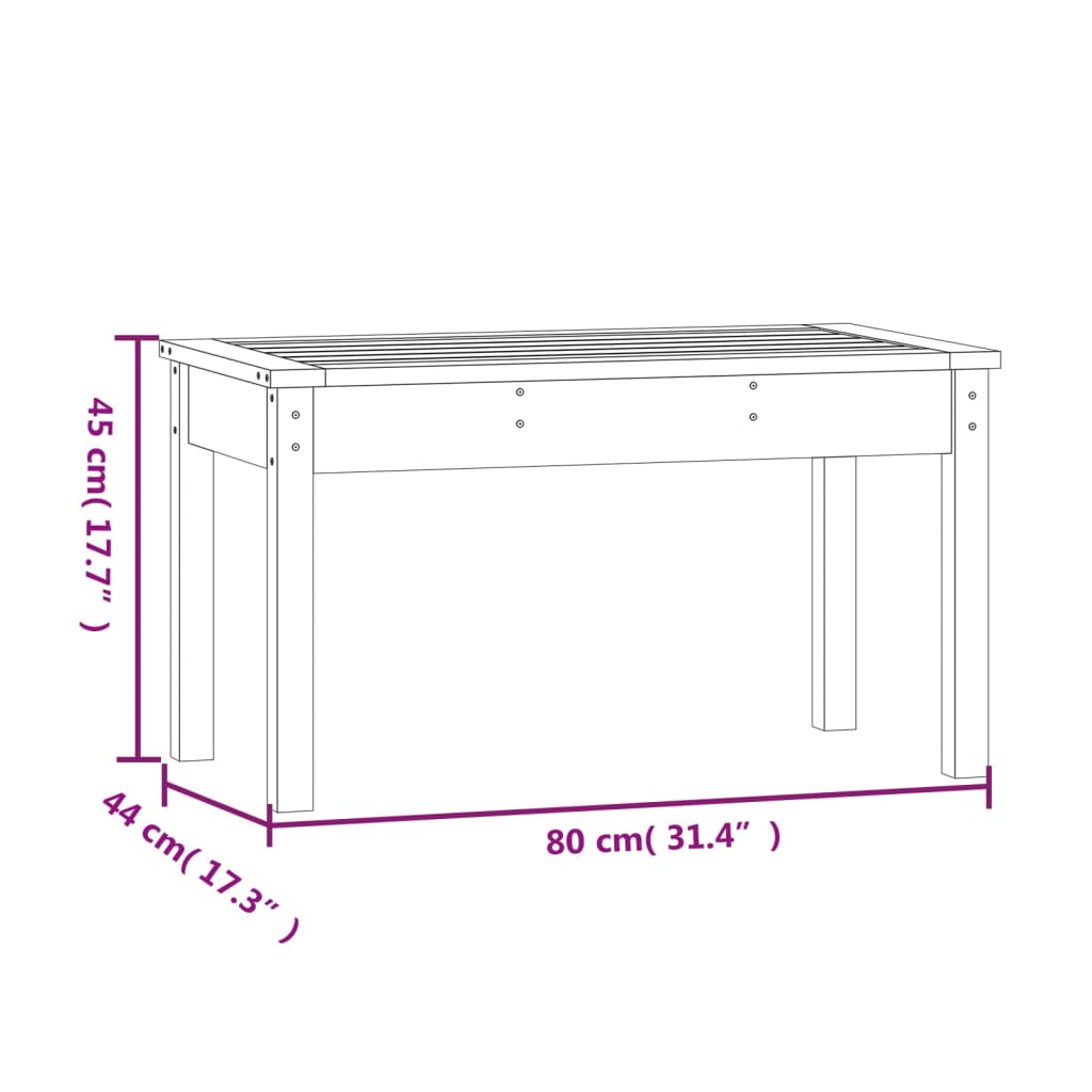 Garden Bench | Black | Solid Pine Wood | Compact | Sturdy | Garden Bench
