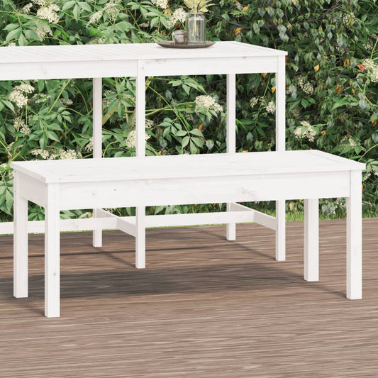 vidaXL Garden Bench White 109x44x45 cm Solid Wood Pine