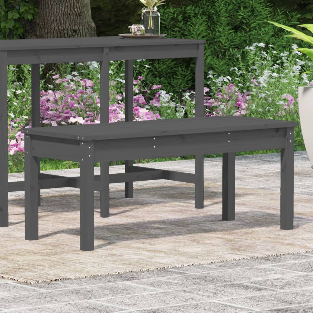 Garden Bench | Grey | Solid pine wood | Medium | Classic/Traditional