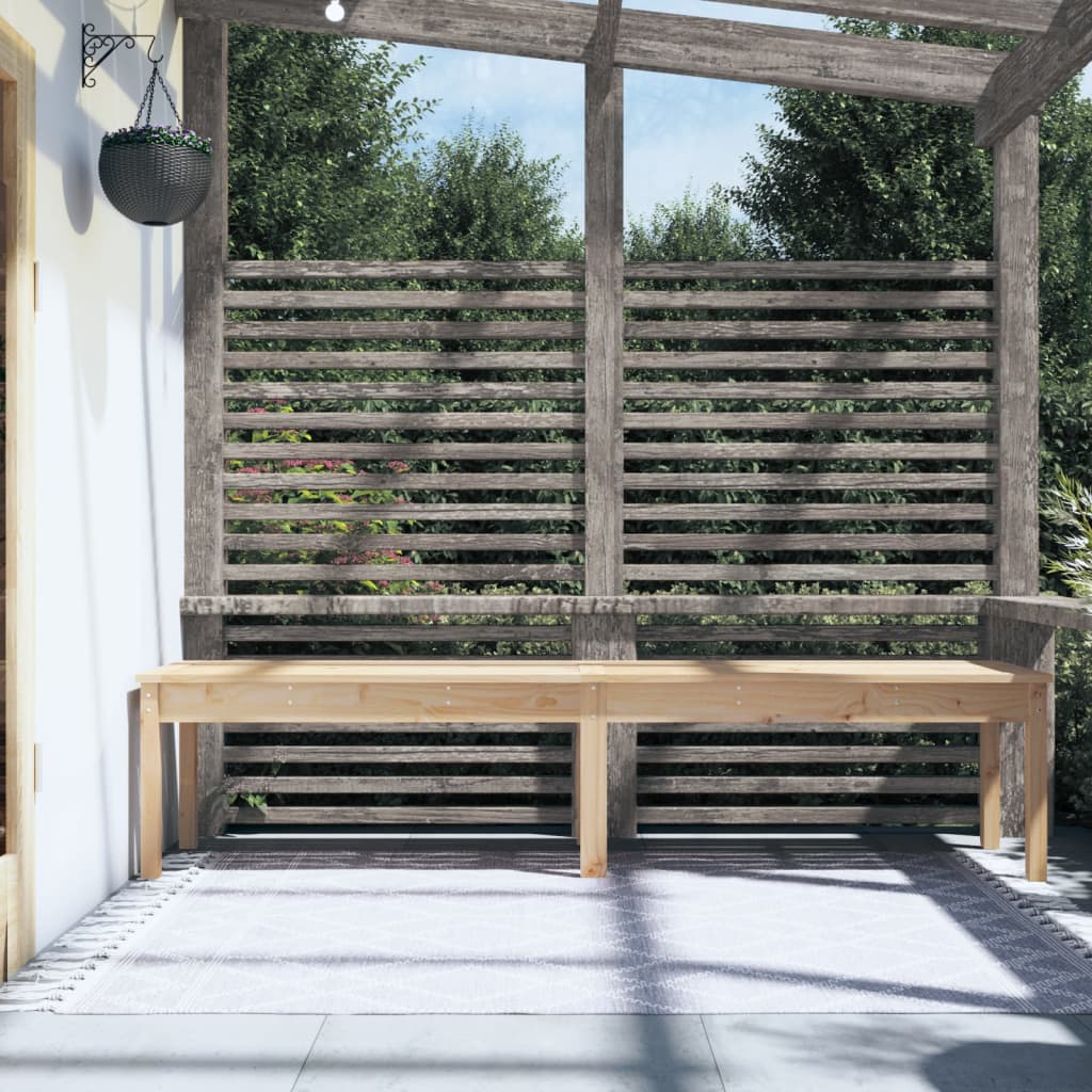 vidaXL 2-Seater Garden Bench 203.5x44x45 cm Solid Wood Pine
